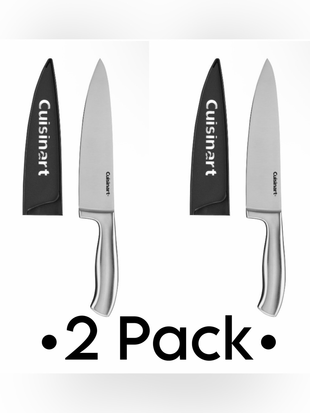 Cuisinart Classic 8" Stainless Steel Chef Knife with Blade Guard •Set of 2•